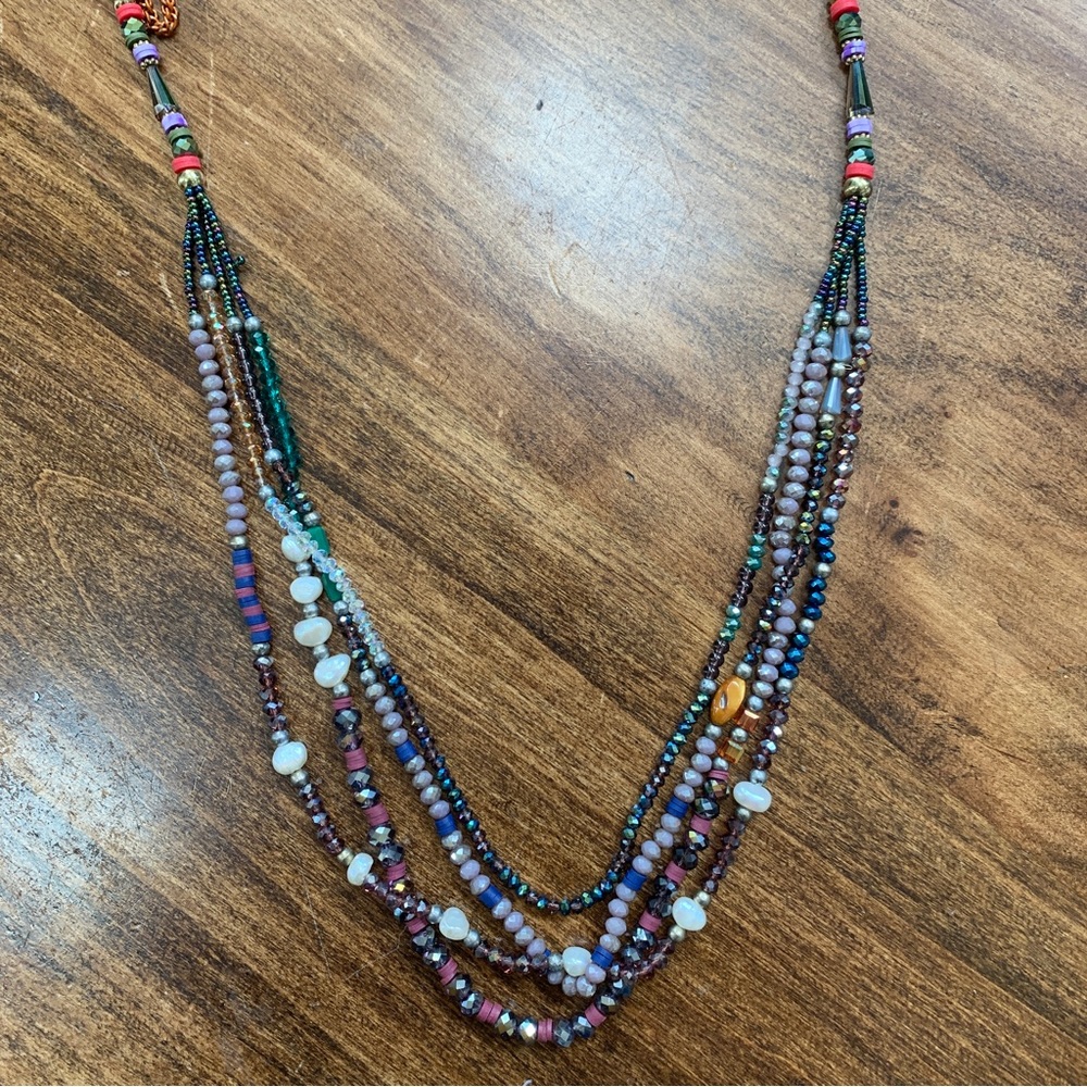 3/$20 Long multi-colored bead necklace